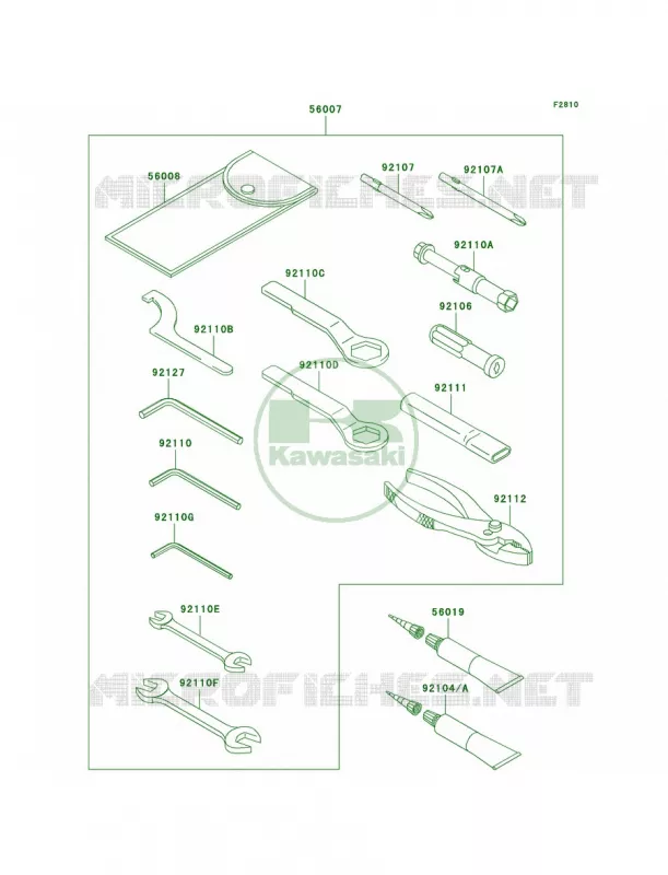 Owner's Tools Kawasaki MOTOS 650 2008 Versys   KLE650A8F