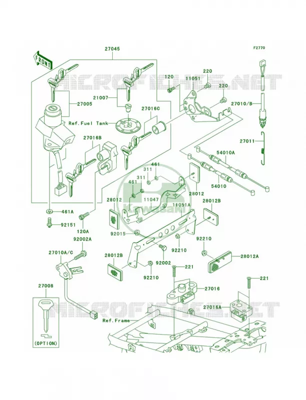 Ignition SwitchLocksReflectors Kawasaki MOTOS 750 2004 ZR-7S  ZR750-H4